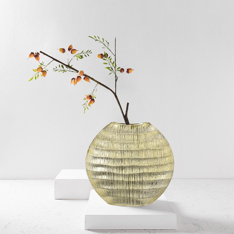Vase en or doré, vase en céramique pour la décoration intérieure