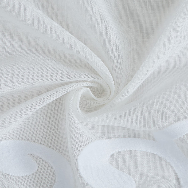 Rideau de douche simple en velours Sarbaugh, Blanc