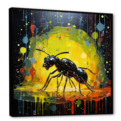 Neon Pioneers, fourmi noire sur toile