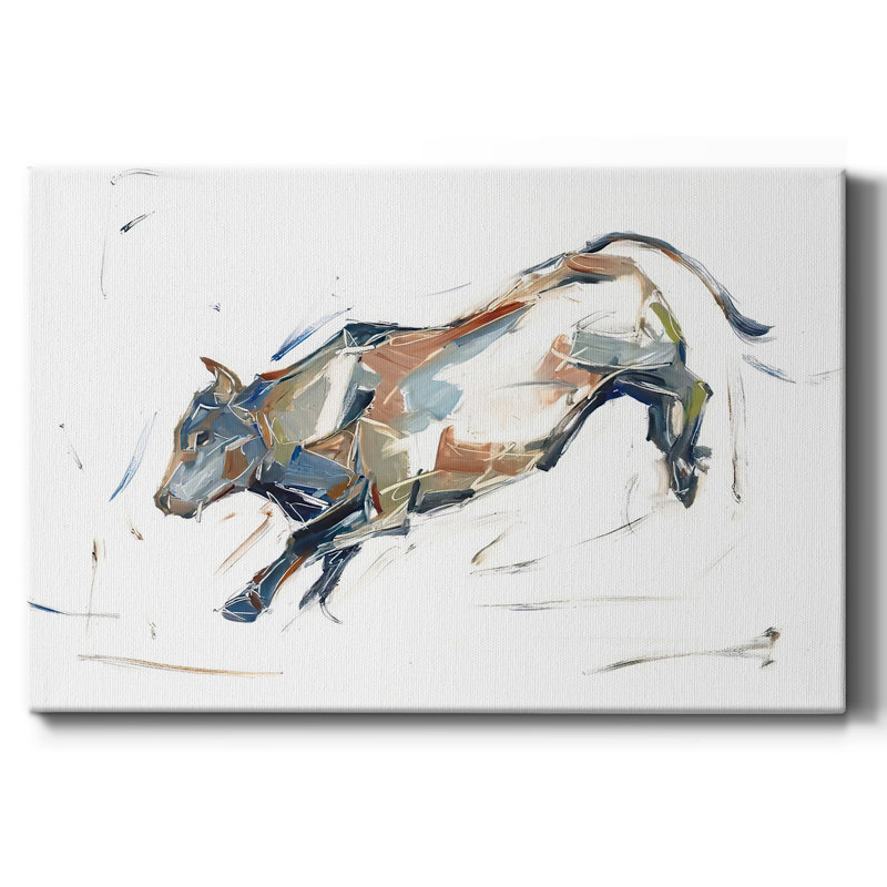 Modern Bull Study II - Toile tendue avec châssis, H 12 po x l 18 po