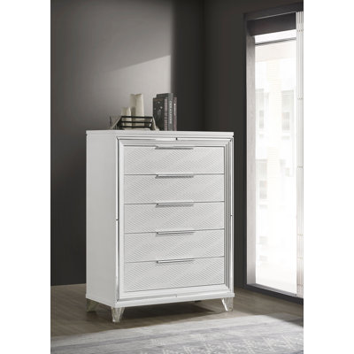 Esat 5-drawer Bedroom Chest Of Drawers White