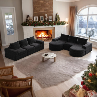 Modular Sectional Sofa - Dual-Layer Cushion System & Detachable Neck Pillows