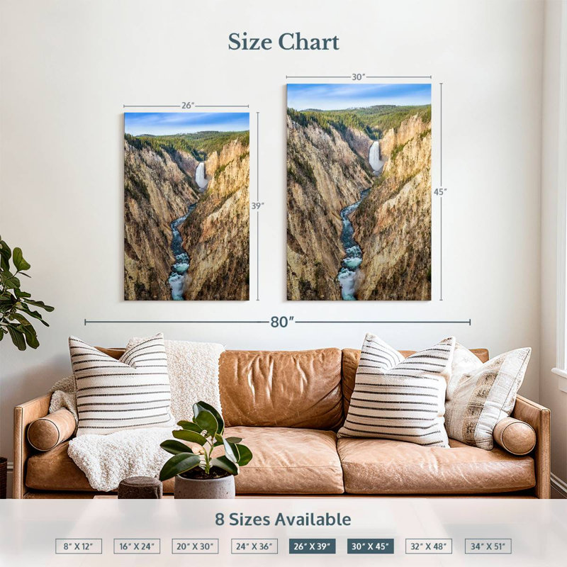 Alvord Yellowstone River Grand Canyon, H 45 po x l 30 po