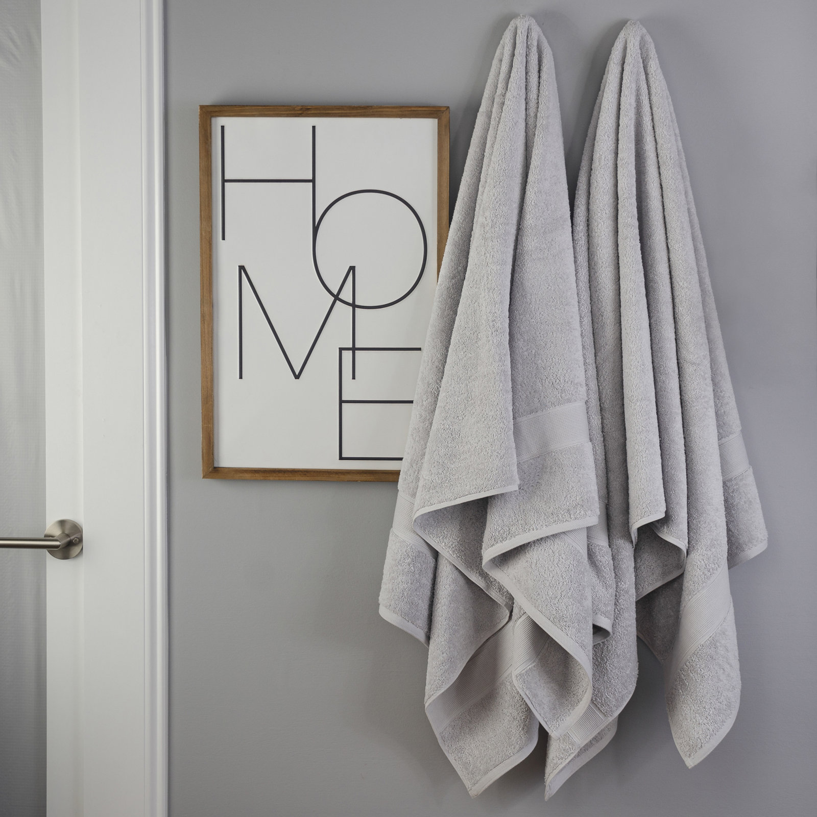 Organic Cotton Towel Set, Silver, 2 Bath Sheet Set