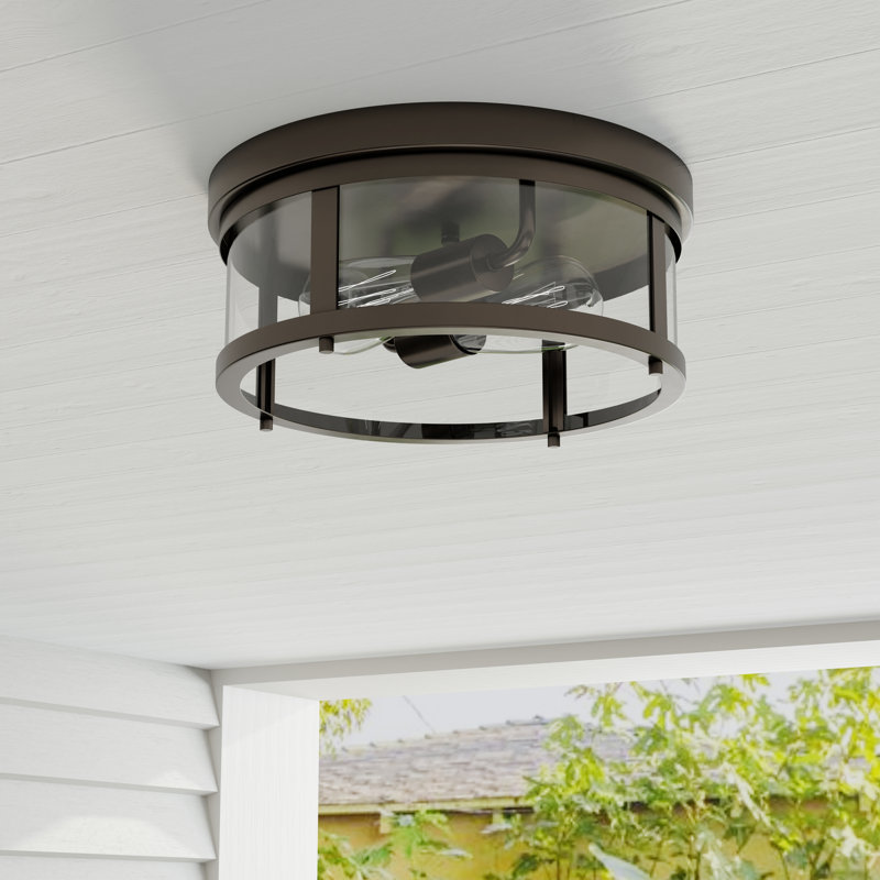 Queanbeyan Glass Outdoor Flush Mount Light