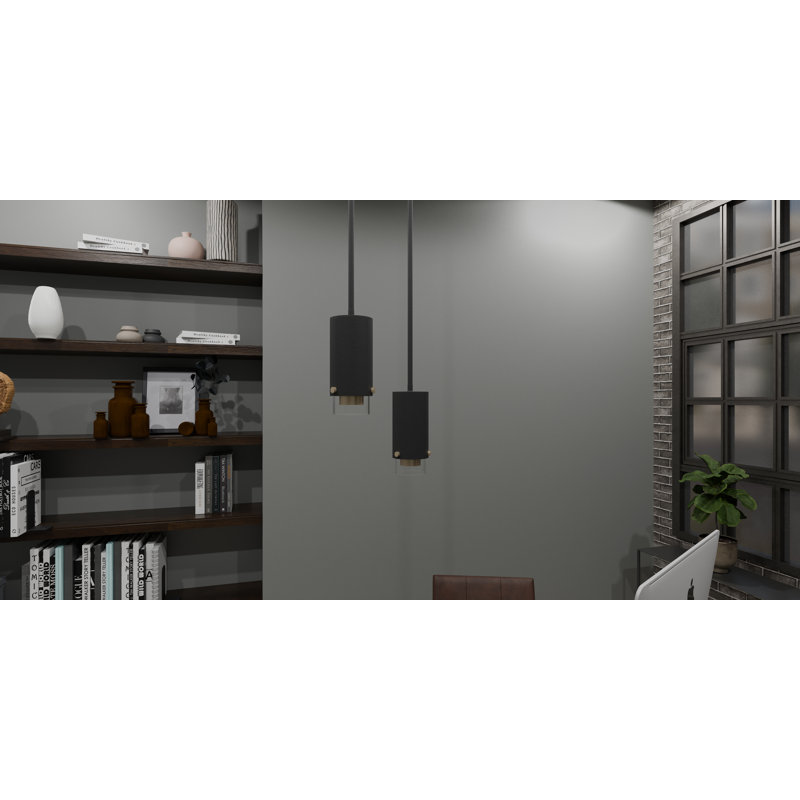 Moreauville 1 - Light Matte Black Cylinder Pendant