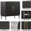 Armoire de rangement moderne avec portes en bois noir moderne