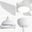 48 inch ceiling fan with à intensité variable led light and remote control, 5 abs blades dc motor white
