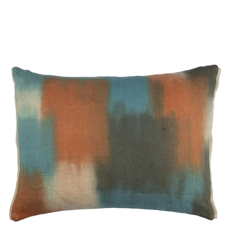 Carres Ombres Decorative Pillow, Terracotta