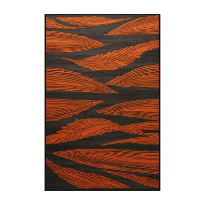 Machine Washable Art Deco Brown Area Rug