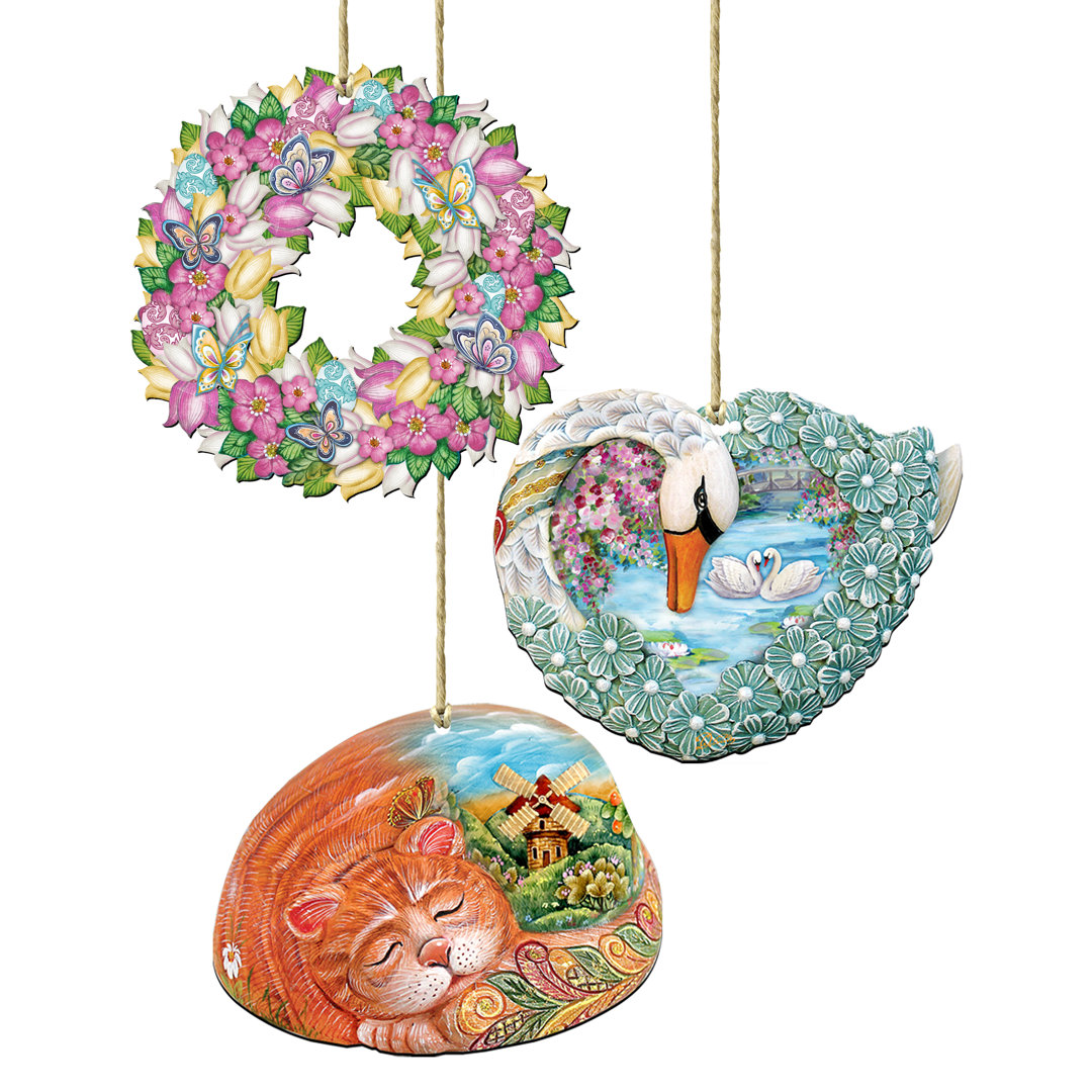 5.5'' Wood Plants & Flowers Holiday Shaped Ornament The Holiday Aisle®