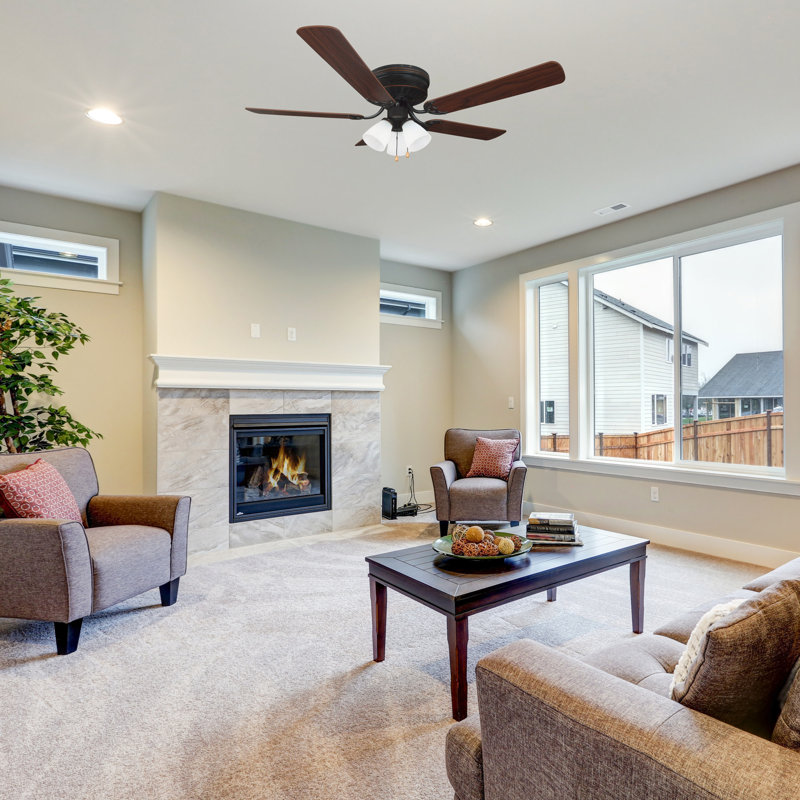 Kalona 52'' Ceiling Fan with Light Kit, Oil Rubbed Bronze with Mahogany Blades