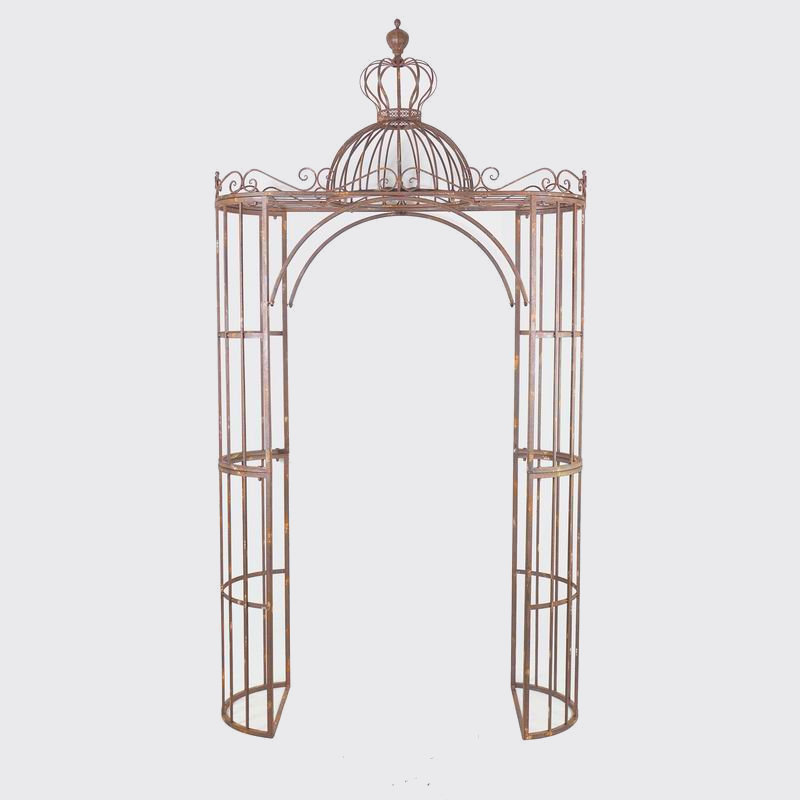 153cm W x 63cm D Iron Arbour in Brown