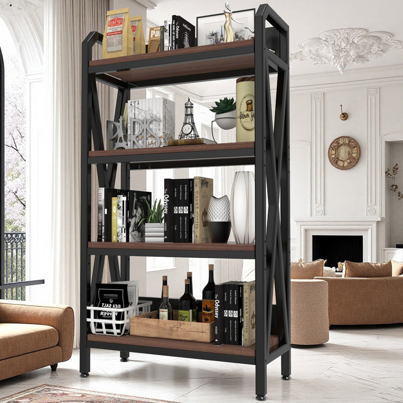 Tablettes de rangement en métal à 4 niveaux, H 55,1 po x l 33,5 po x P 15,8 po