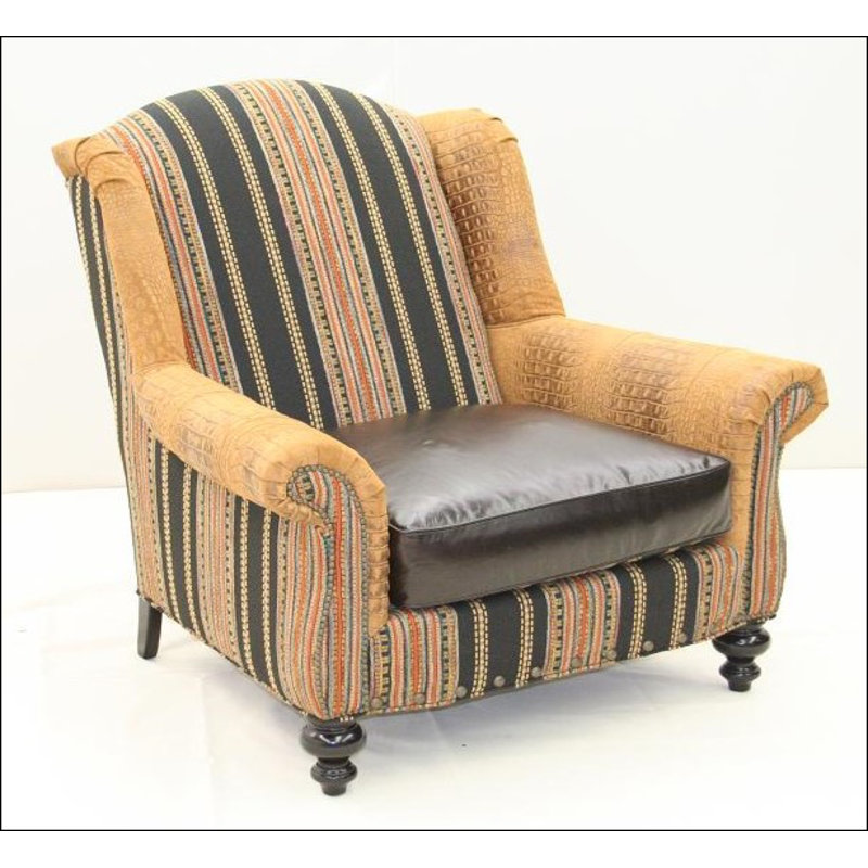 Leather Chair, Africa Antique Red, Brushy Bayou, Old Gold E
