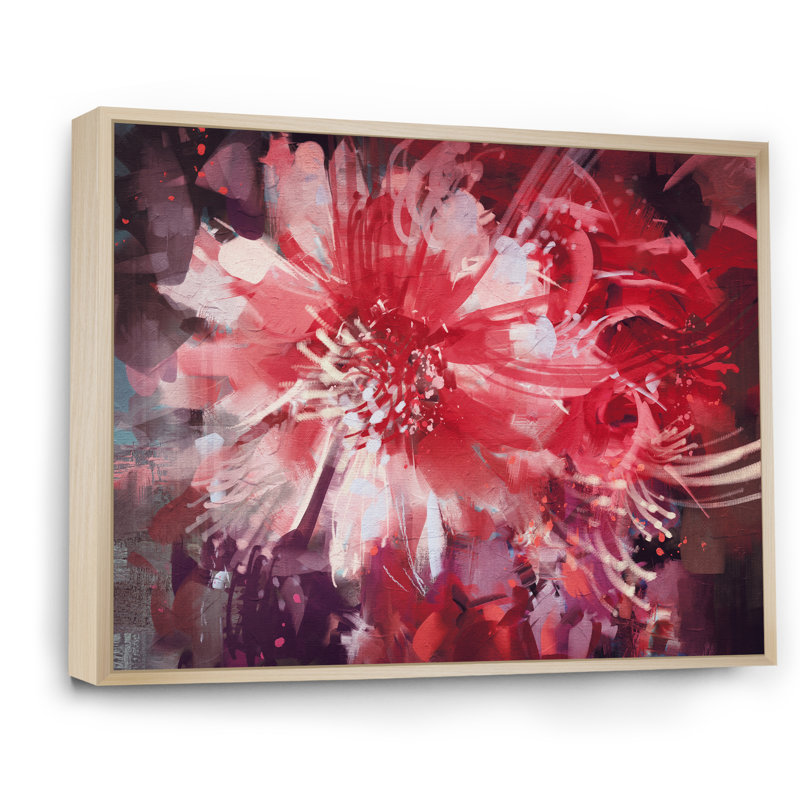 «Abstract Vivid Flower Bouquet», reproduction sur toile, H 8 po x l 12 po x P 1 po, Cadre naturel flottant