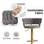 Ensemble de 4 tabourets de bar rotatifs en velours, hauteur réglable avec base en métal doré pour îlot de cuisine, gris-762102631-752215421