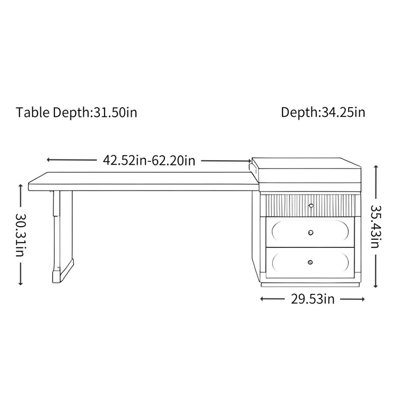 Table de salle à manger de style rétro français, Blanc / Brun