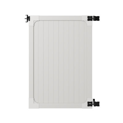 6ft H X 4ft W (1 Gate) No Dig Wambam Cambridge Gate Kit, White Vinyl Privacy Yard Fence Gate With Hardware Included For Cambridge Fence Kit, Durable Outdoor Gate For Yard Or Garden, BLI19111