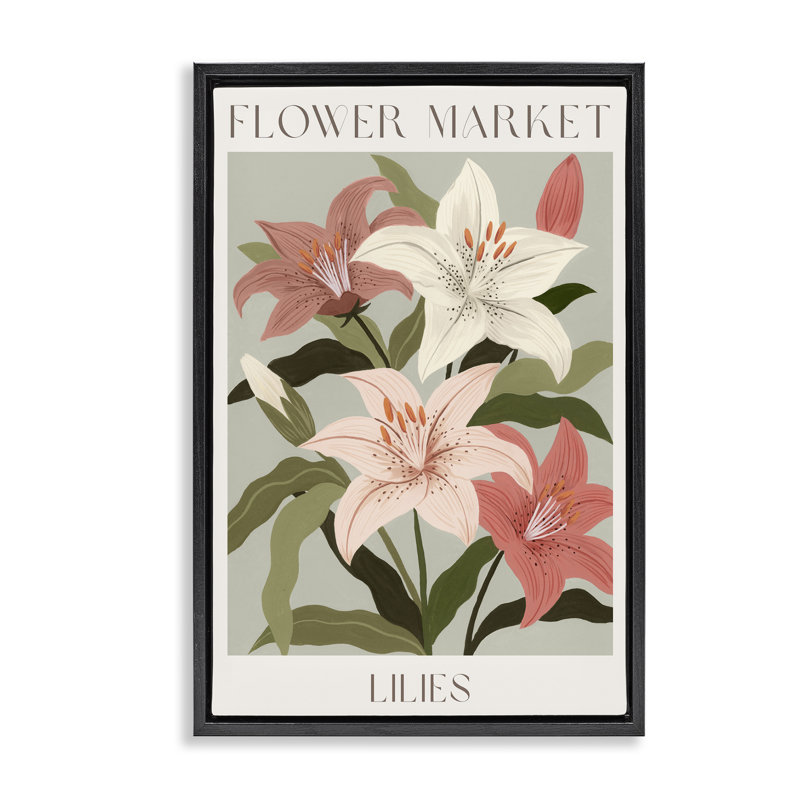 Cadre flottant lys Flower Market, design par Courtney Haley, Cadre flottant noir de jais, H 25 po x l 17 po