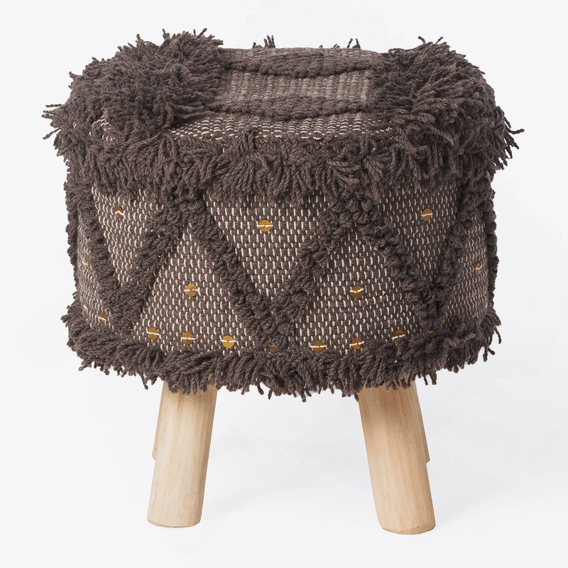 Rectangle Upholstered Wool Ottoman