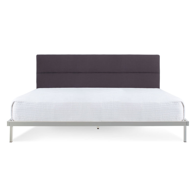 Station Upholstered Bed, Full, White/Iron