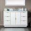 Armoire d'appoint en bois massif avec comptoir en marbre de Carrare 48 po Venice-1989152936