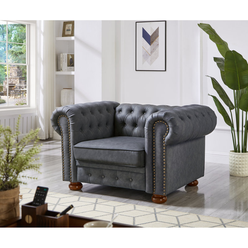 Fauteuil Chesterfield Modern, Gris