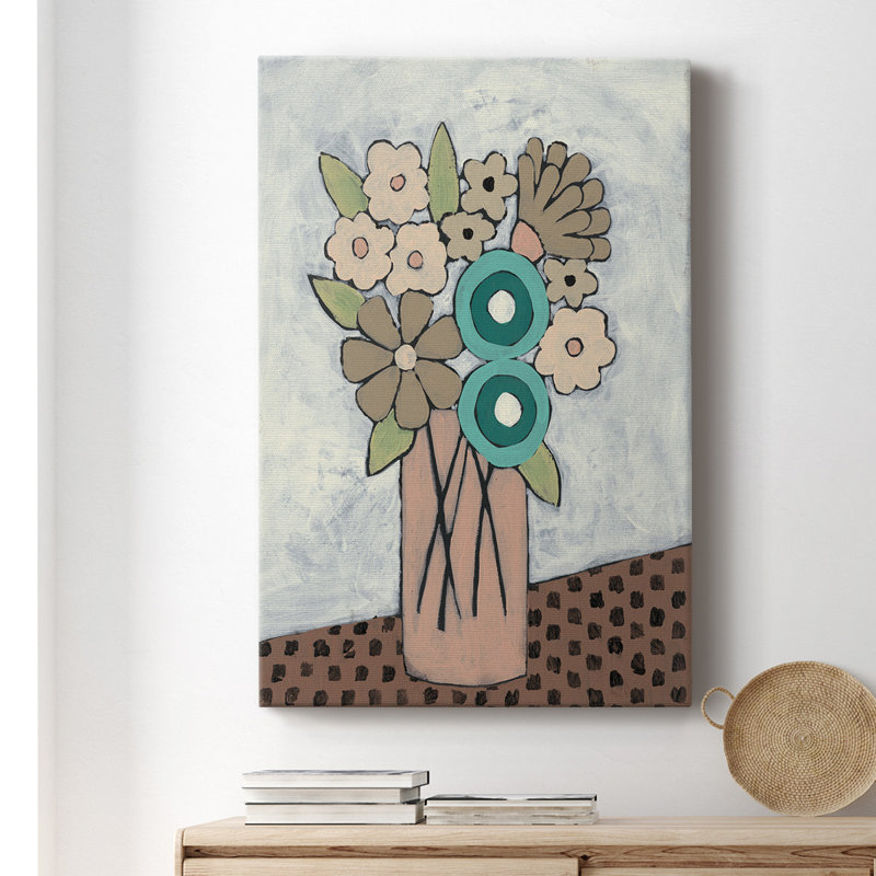 Mid Summer Bouquet III - peinture sur toile tendue, H 18 po x l 12 po x P 1,5 po