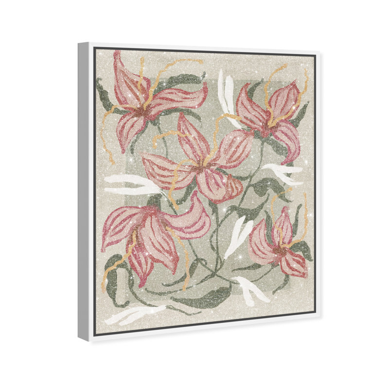 Daffodils And Lilies Print by Oliver Gal, 46" H x 37" W, White Floater Frame