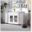 Modern White Buffet Cabinet With Storage, Adjustable Shelves, And Drawer For Kitchen, Dining, And Living Room Organization
