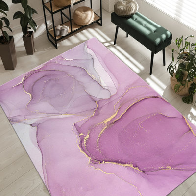 Non-Woven Thin Type Printed Rug with Intricate Geometric Design Ideal for Adding a Touch of Sophistication to Any Living Space
