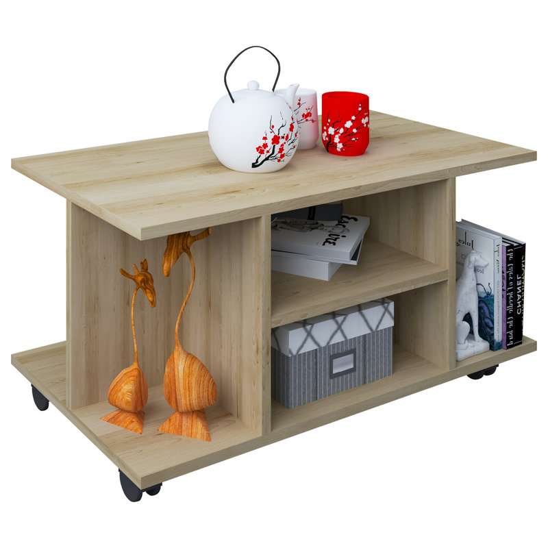 Annemarie Coffee Table with Storage, Oak Wood