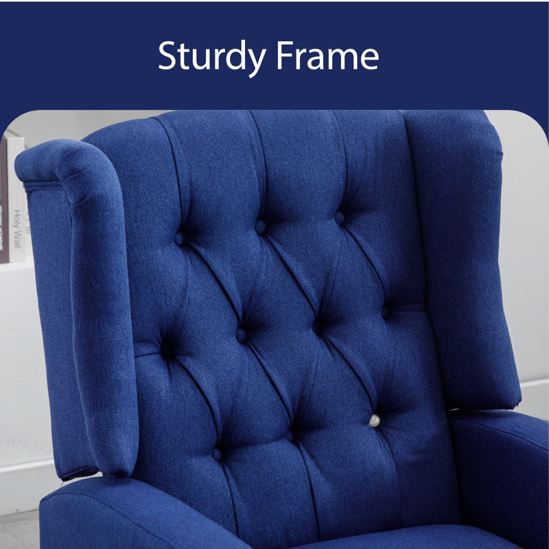 Fauteuil inclinable manuel 26,77 po, Lin bleu marine