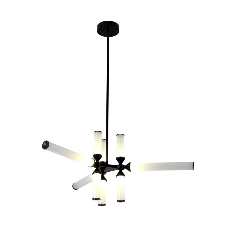 Lustre linéaire moderne à DEL noir