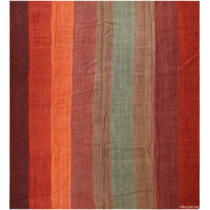Tapis turc moderne tissé à plat de style carré coloré