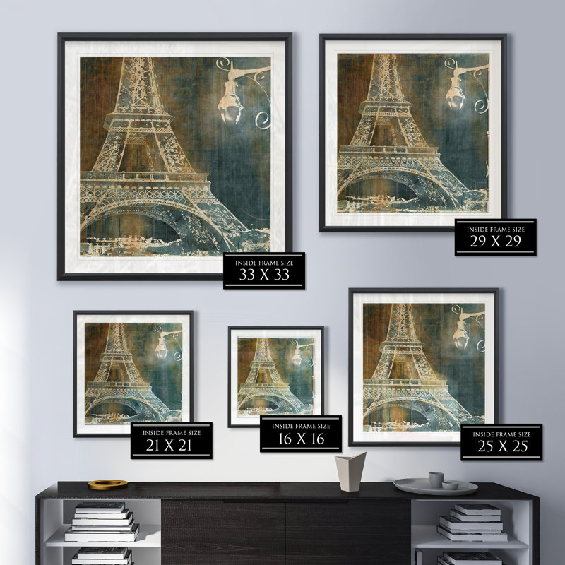 Nighttime Paris - reproduction de cadre photo, H 30,5 po x l 30,5 po x P 1,5 po