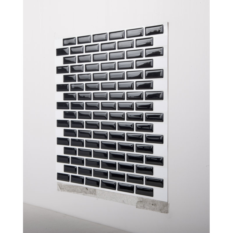 Carreau de mosaïque en pvc de 10 po x 10 po en noir