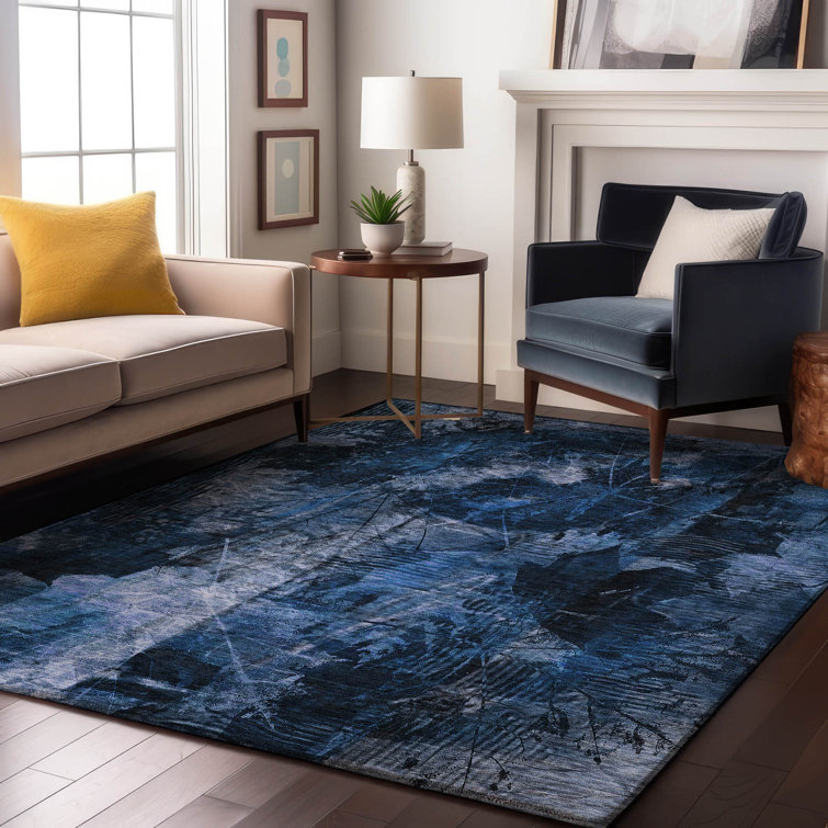 Premium Machine Washable Cerrito AMF560 Navy Rug