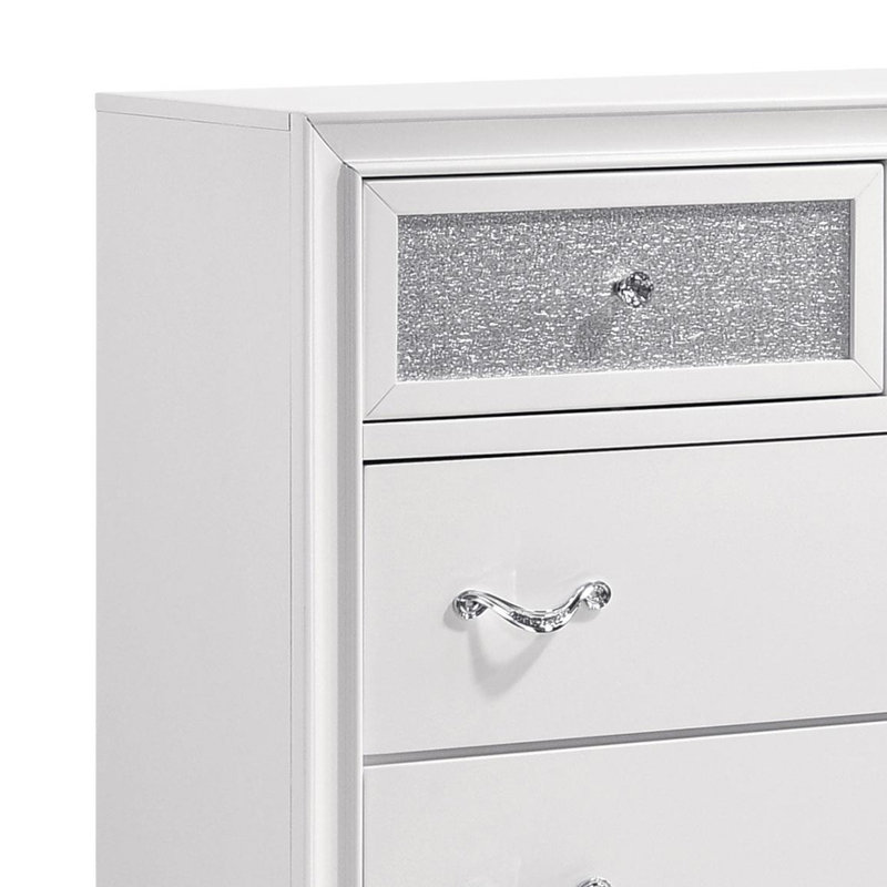 Commode 7 tiroirs avec miroir blanc