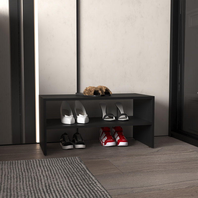 Shoe Rack 13.7" H, With 2 Shelves