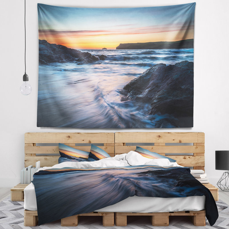 Tapisserie «Seascape Sunset» à Polzeath Beach, H 68 po x l 80 po