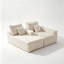 Canapé modulaire en forme de L en flanelle désossée avec siège profond, choix de méridienne orientée à droite, double poches latérales, aucun assemblage requis-132440248-132440253-132440250