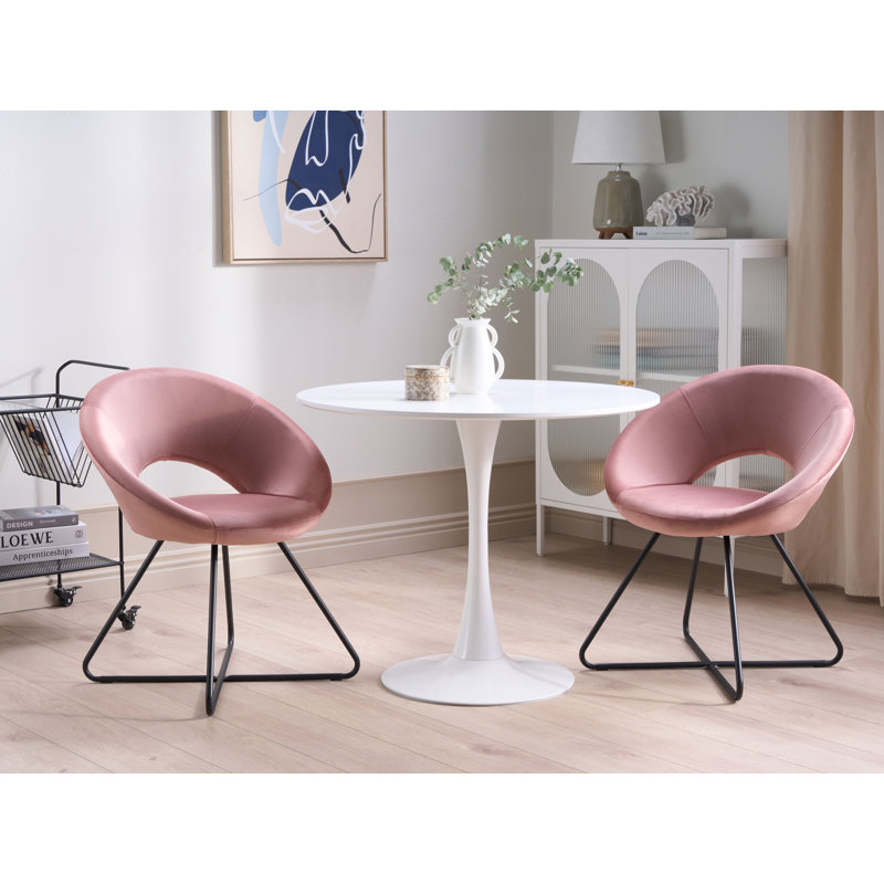 Medaryville 39 cm H Upholstered Velvet Dining Chair, Pink
