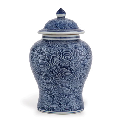 Pot en porcelaine bleu / blanc Aegean 18 po