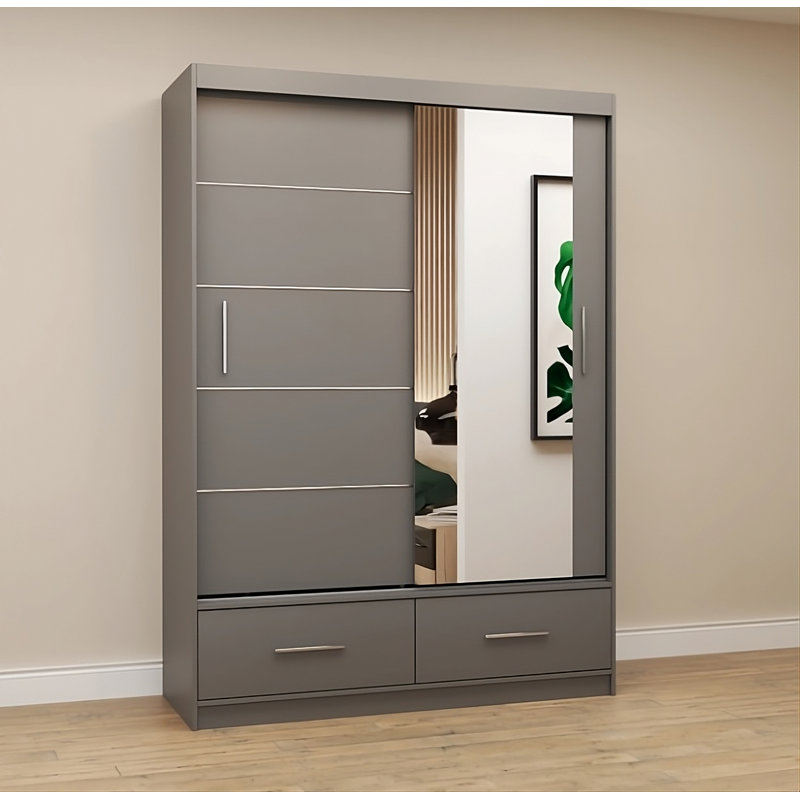 Charlesa Manufactured Wood Wardrobe, Grey