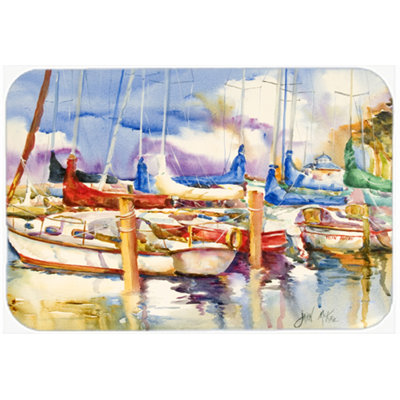 Caroline's Treasures Run away Sailboat Glass Cutting Board
