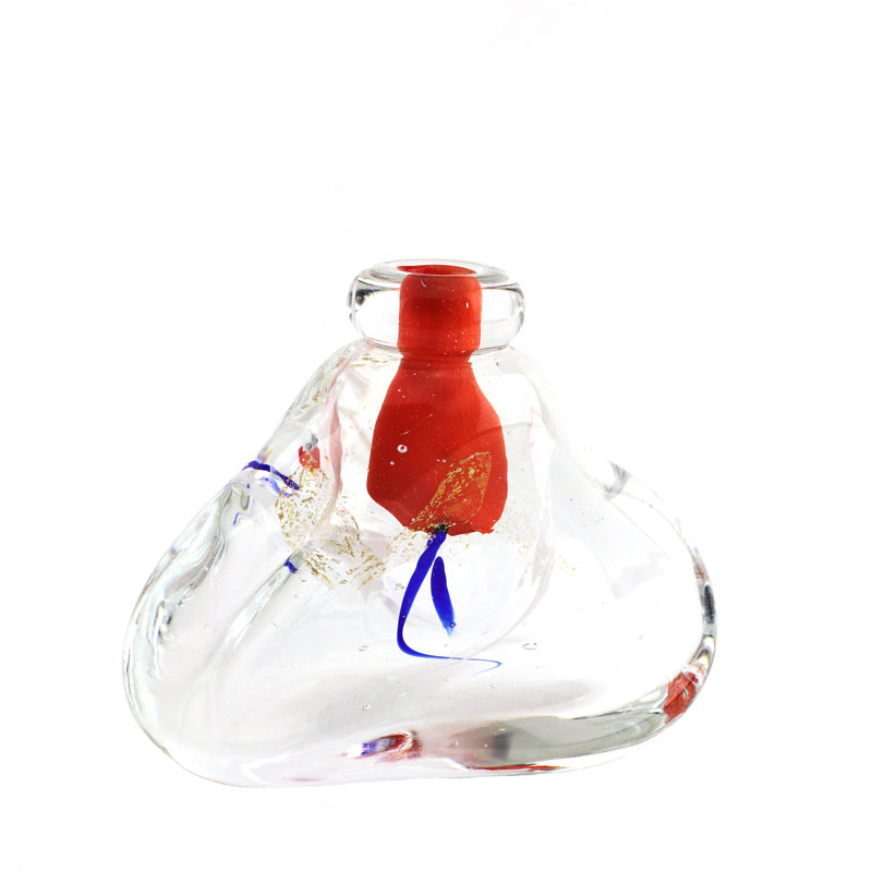 Toulouse European Art Glass Vase Orange