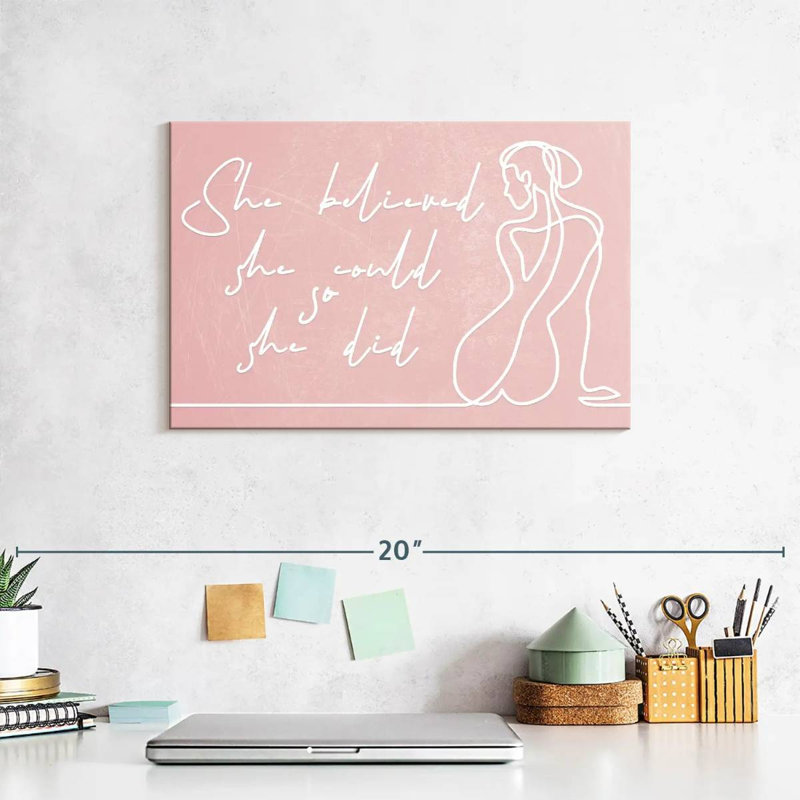 «She Believed She pourrait», reproduction sur toile, H 8 po x l 12 po x P 1 po