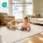 Tapis beige en sherpa beige, tapis à feuilles tropicales-734883677